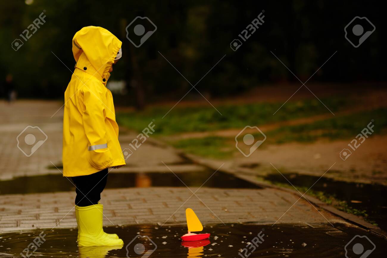 infant yellow raincoat