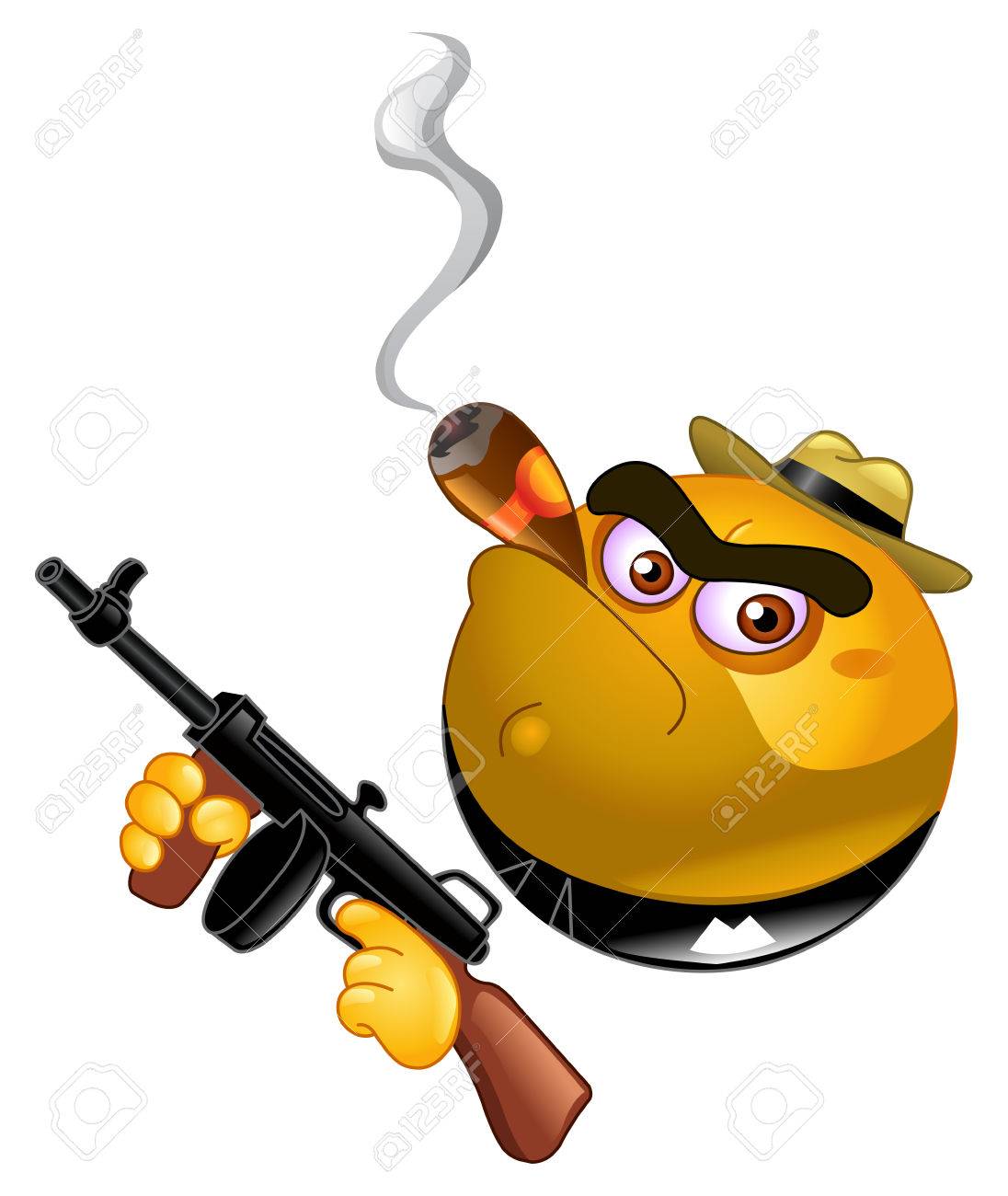 gangster emoticon royalty free cliparts vectors and stock gun emoticon