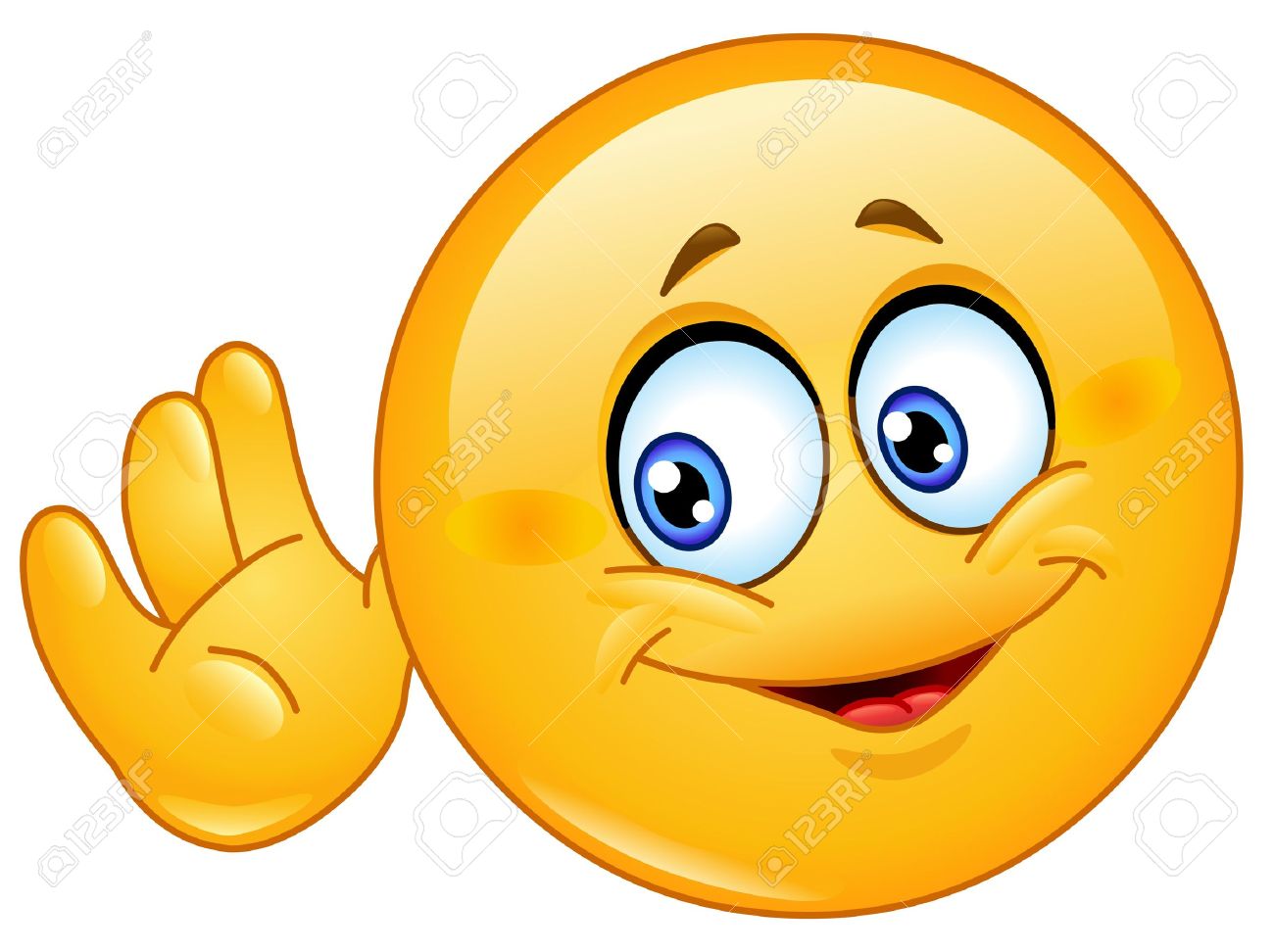 Emoticon holds his hand near his head and listening something - 21178839 Emoticon holds his hand near his head and listening something - 21178839