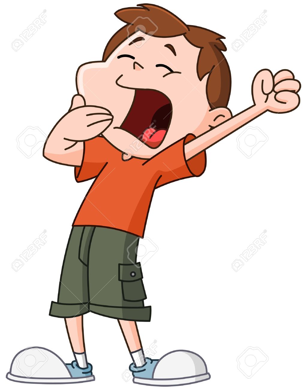 子供あくびとストレッチ のイラスト素材 ベクタ Image