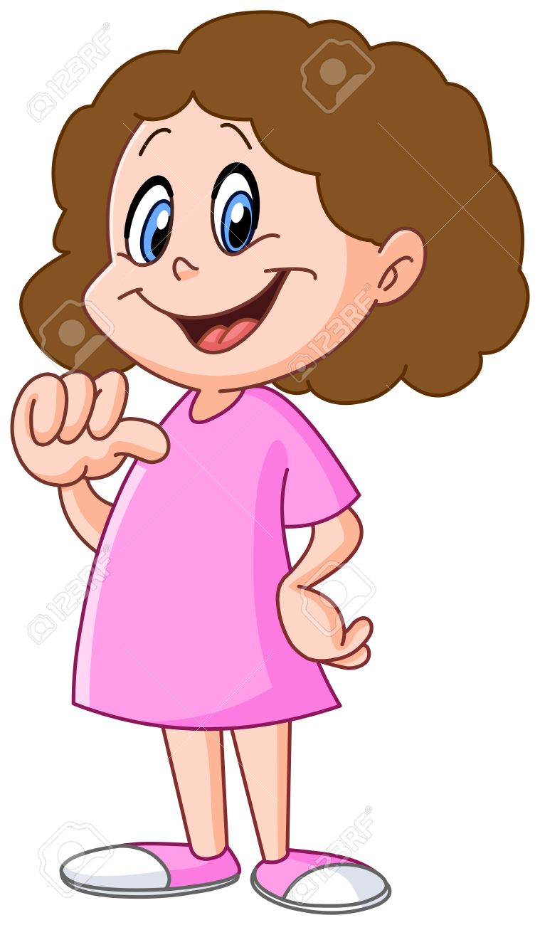 young girl pointing at herself with her thumb royalty free cliparts