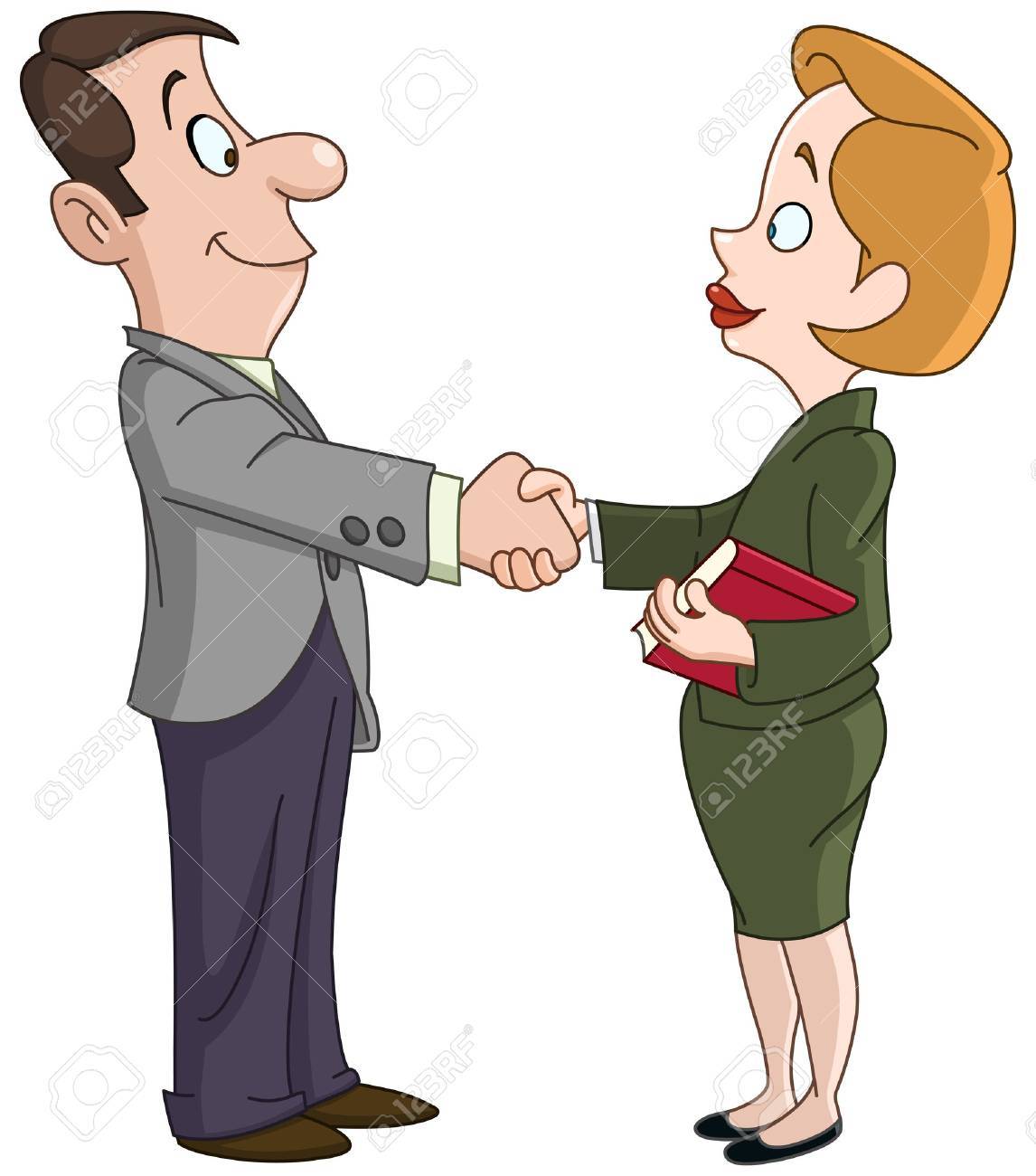 Business Man And Woman Shaking Hands Royalty Free Cliparts Vectors And Stock Illustration Image 64676742