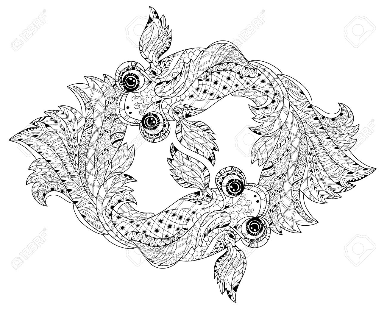 手描きイラスト 魚ぁ 上品な