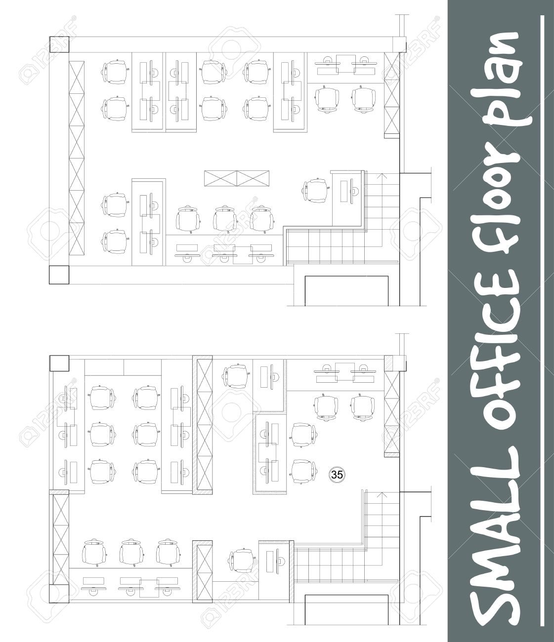 standard furniture symbols used in architecture plans icons set