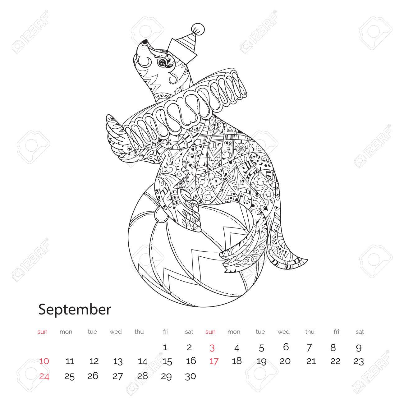 Hand Drawn Doodle Outline Sea Lion Decorated With OrnamentsVector IllustrationFloral Ornament