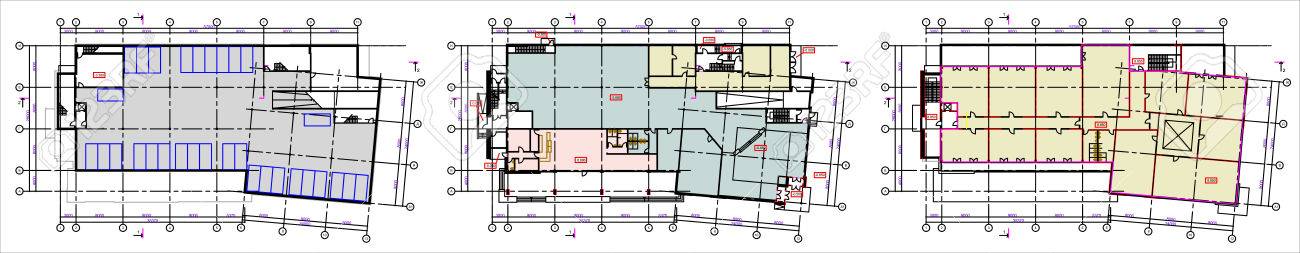 Standard Office Furniture Symbols On Floor Plans Royalty Free