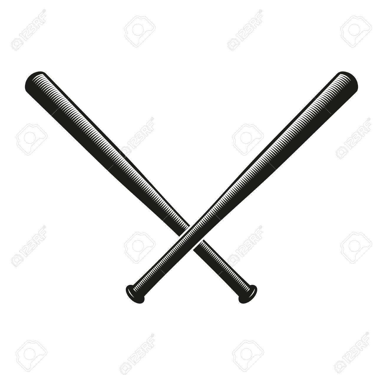 孤立した抽象的な黒い色は 野球のバットを渡った アメリカのスポーツ装置 ナショナル ゲームのアイコン ベクトル野球バット イラストレーション のイラスト素材 ベクタ Image
