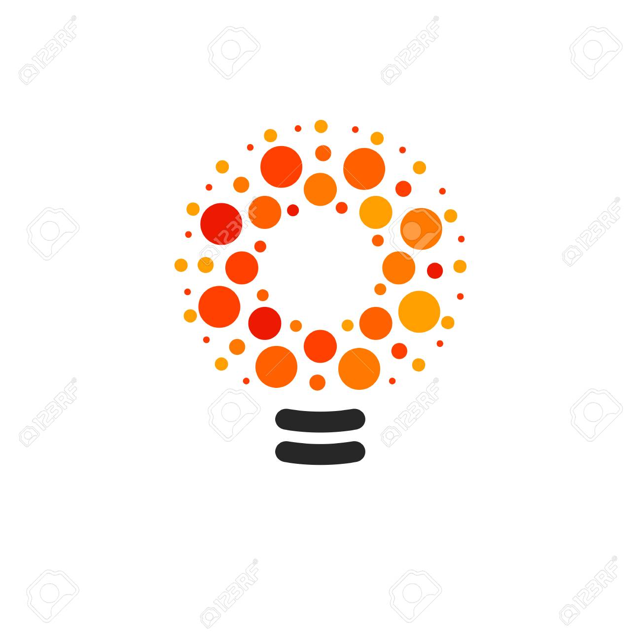 Vector Lightbulbs With Line Dots And Beam Logo New Idea Symbol Royalty Free Cliparts Vectors And Stock Illustration Image 80474544