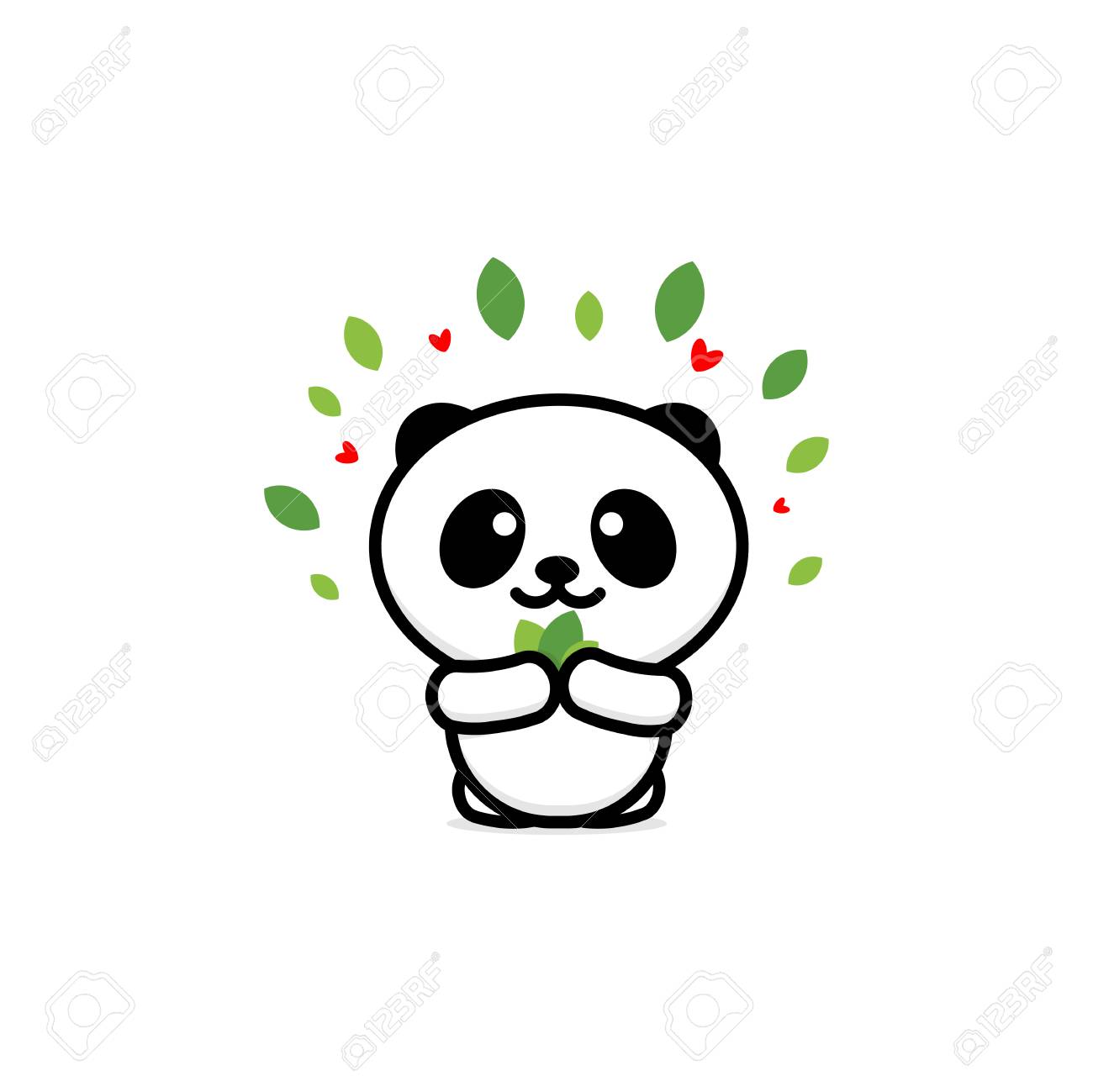 かわいいパンダを食べる葉ベクトル イラスト ロゴの赤ちゃんベア 新しいデザイン アート 中国テディベア黒サイン シンプルな画像 動物画像を行のイラスト素材 ベクタ Image かわいいパンダを食べる葉ベクトル イラスト ロゴの赤ちゃんベア 新しいデザイン アート 中国テディベア黒サイン シンプルな画像 動物画像を行のイラスト素材 ベクタ Image