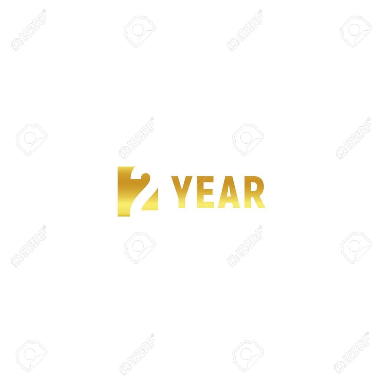 2 Year Happy Birthday Gold Logo On White Background Corporate