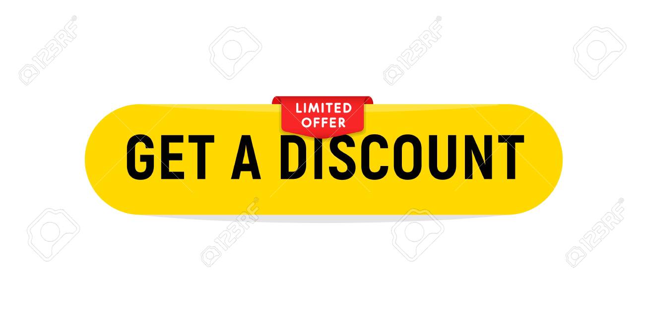 Web Button Template. Get A Discount Button, Limited Offer Label ...