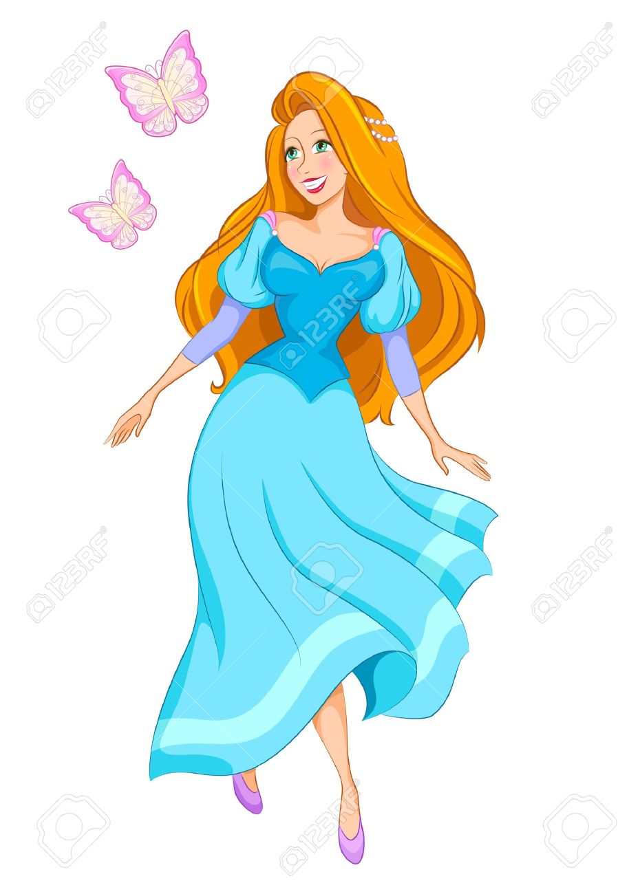 Beautiful princess with butterflies on white background - 16511434 Beautiful princess with butterflies on white background - 16511434