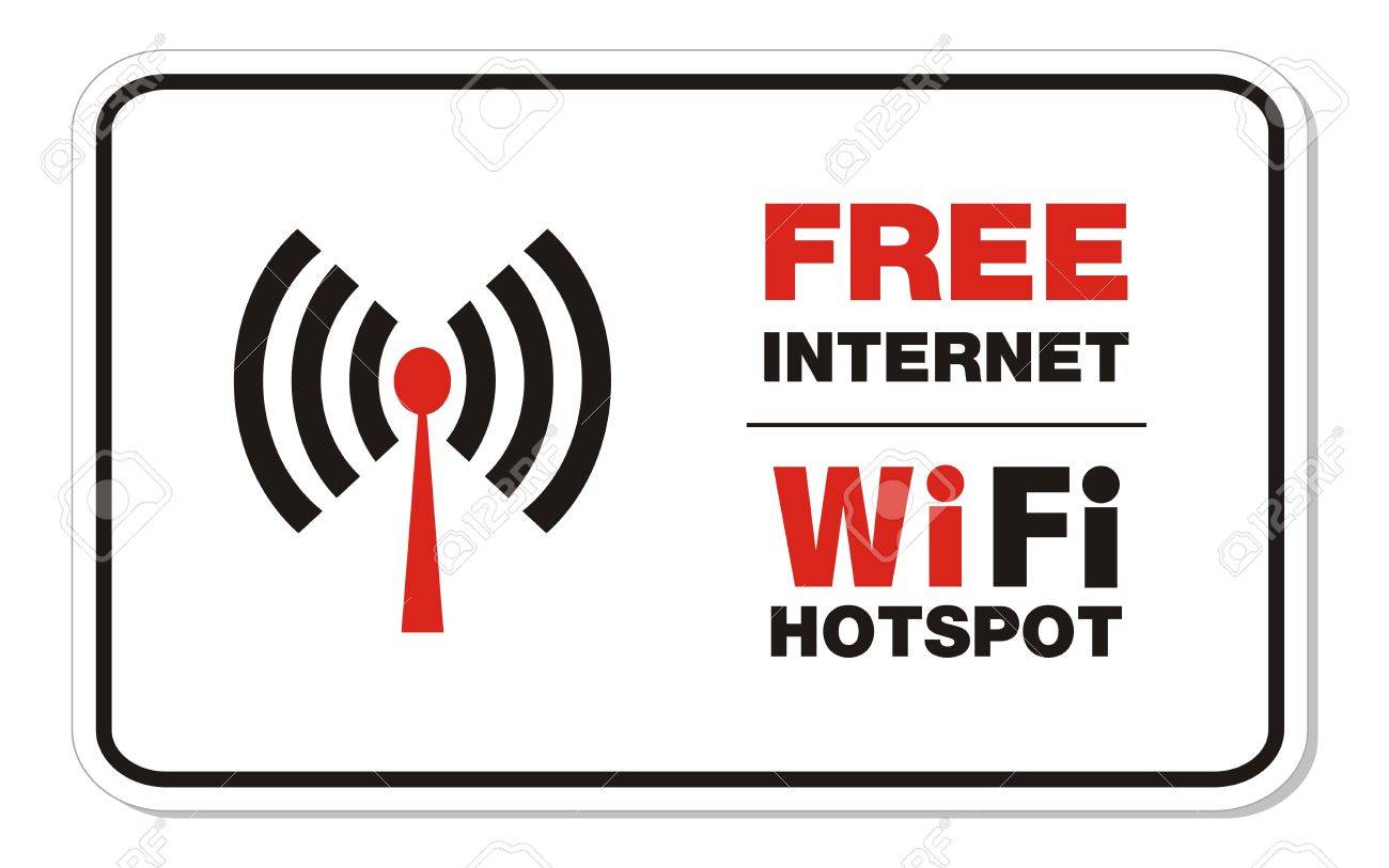 無料のインターネット Wifi ホット スポットの四角形の記号のイラスト素材 ベクタ Image