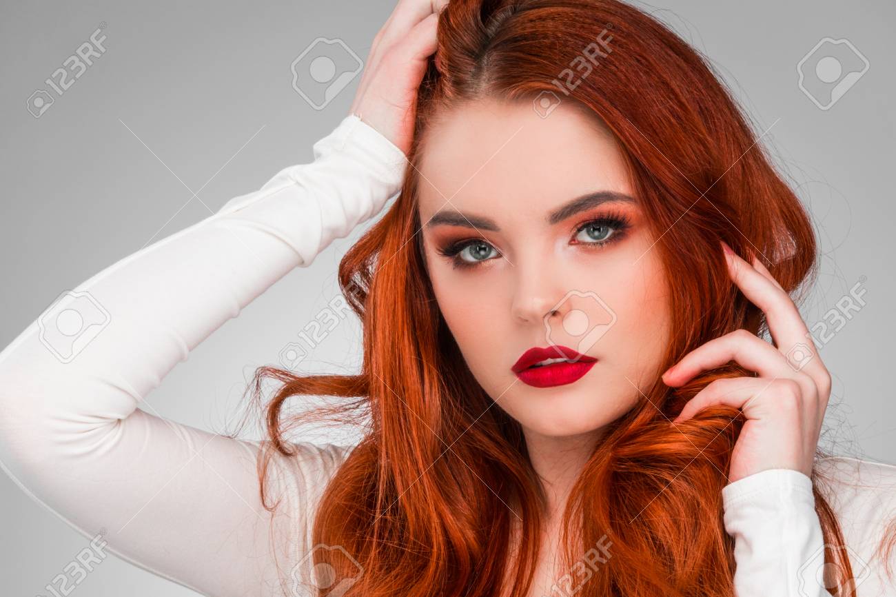 Gorgeous Redhead Girl With Wavy Hair Beauty Studio Portrait Stock Photo 88674730 Gorgeous Redhead Girl With Wavy Hair Beauty Studio Portrait Stock Photo 88674730