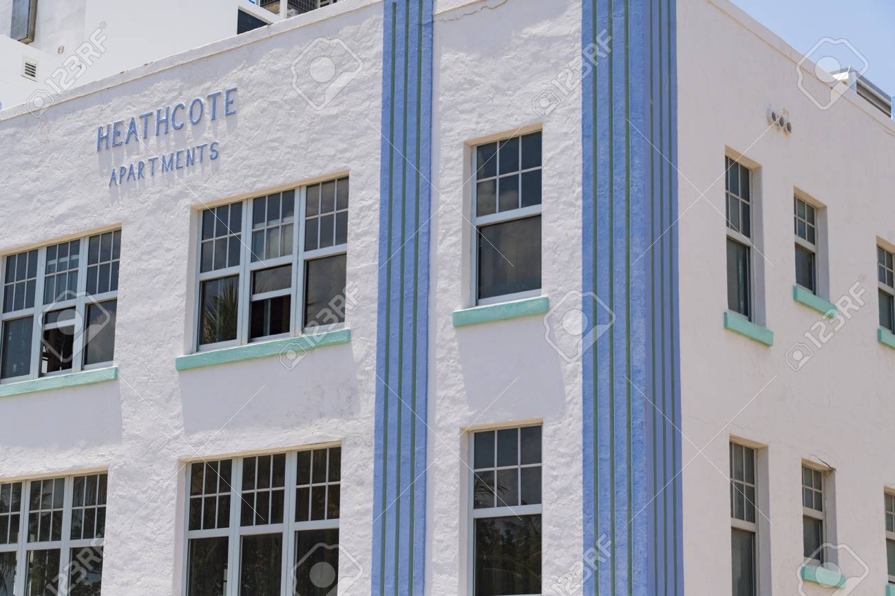 art deco building in the architectural district of the city stock