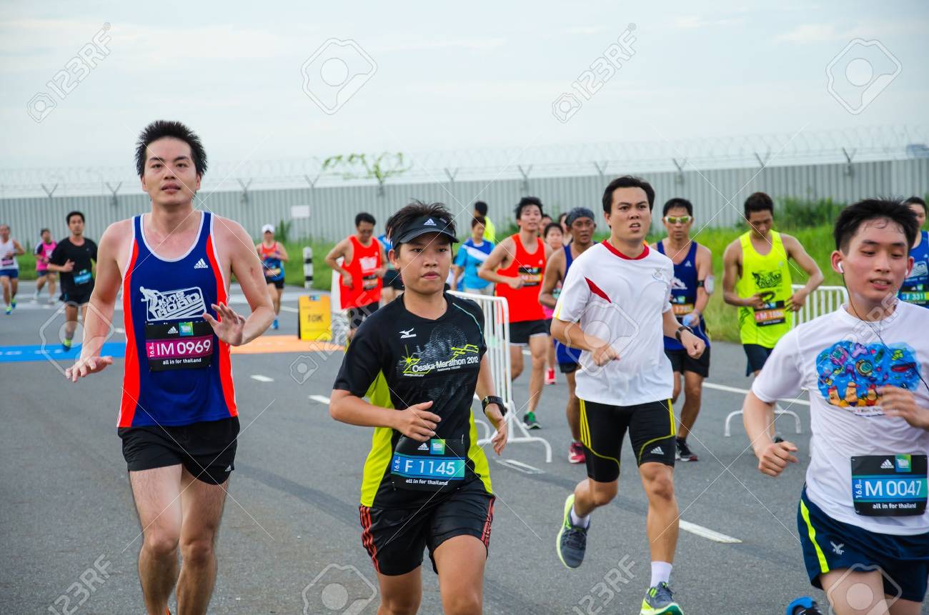 SUVARNABHUMI AIRPORT - SEPTEMBER 8: Unidentified marathon runner at Adidas King of the Road 2013 on September 8, 2013 in Suvarnabhumi Airport Samut Prakan, Thailand. - 22130912 SUVARNABHUMI AIRPORT - SEPTEMBER 8: Unidentified marathon runner at Adidas King of the Road 2013 on September 8, 2013 in Suvarnabhumi Airport Samut Prakan, Thailand. - 22130912