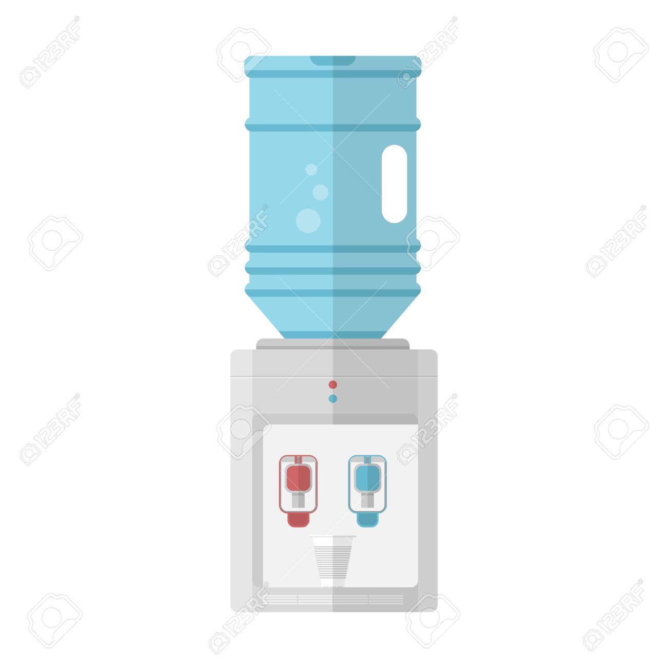 Download Gray Water Cooler With Blue Full Bottle And Cup Flat Vector Royalty Free Cliparts Vectors And Stock Illustration Image 33512262 Yellowimages Mockups