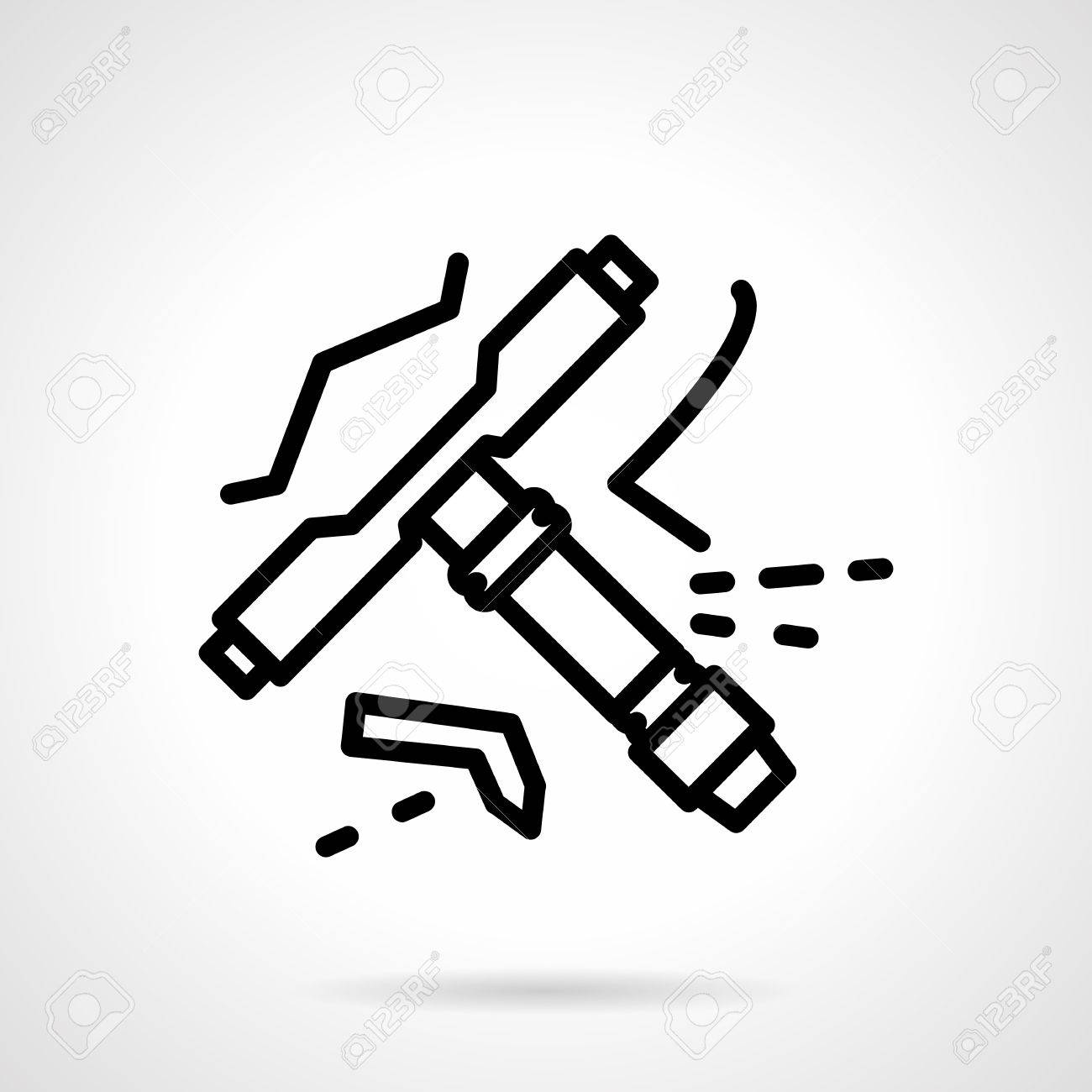 ロングボードやスケート ボードのキーの平らな線ベクトル アイコン 減衰 変更ベアリング ナットの緩みの調節 ビジネスおよびウェブサイトのためのデザイン要素のイラスト素材 ベクタ Image