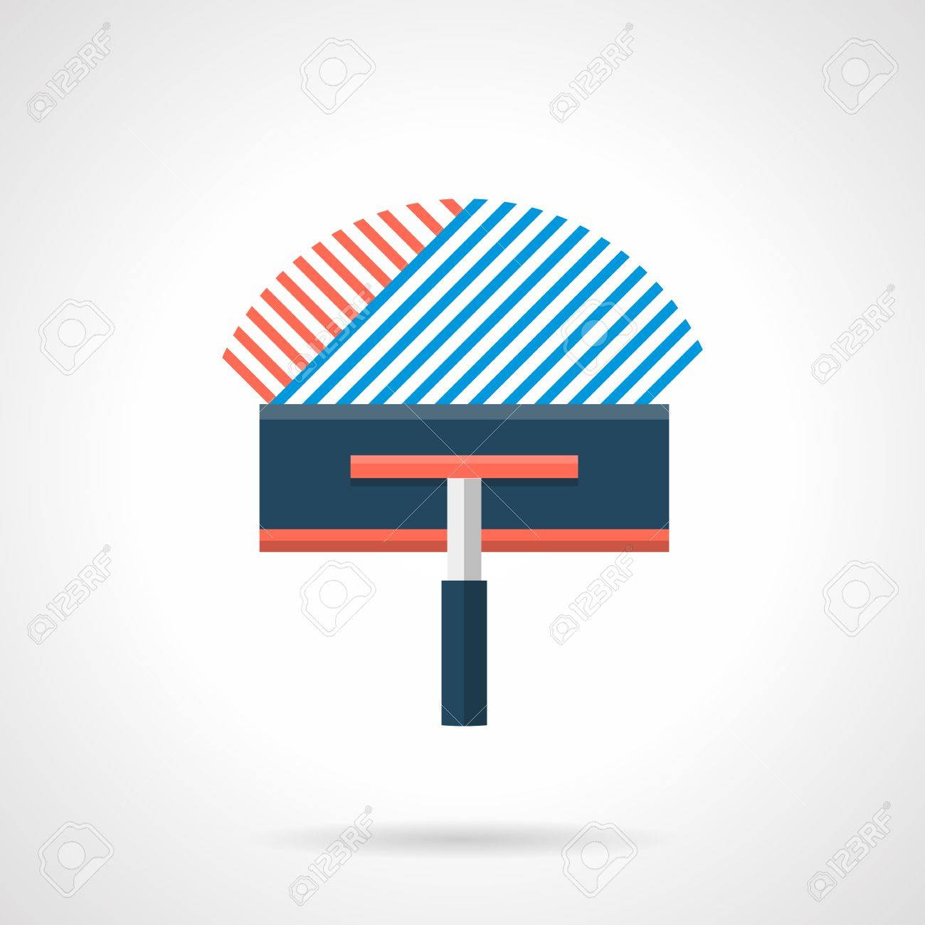 Construction Trowel With Red And Blue Solution For Underfloor