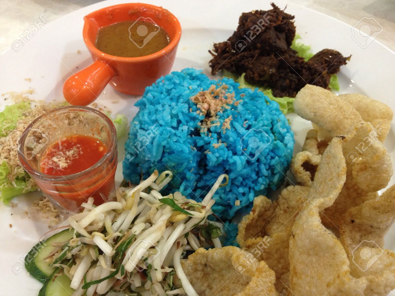 This Is A Traditional Malay Rice Dish Called Nasi Kerabu Usually Stock Photo Picture And Royalty Free Image Image 21033975