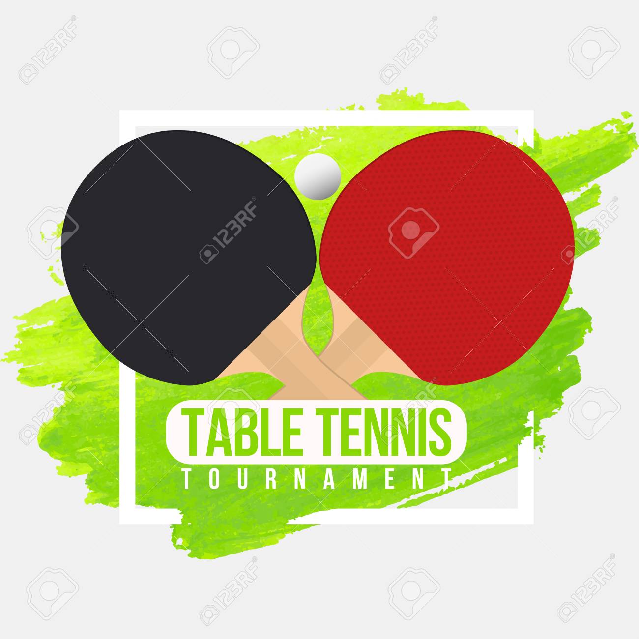 Table Tennis Tournament Badge Design Ping Pong Championship