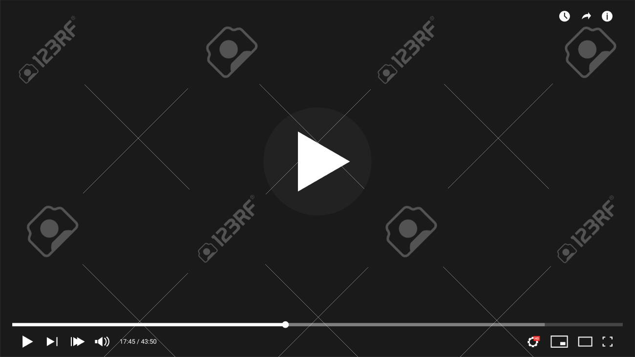 Video Player Interface Design. Multimedia Player, Frame With Buttons And  Empty Screen. Mock Up Of Video Channel Bar. Vector Royalty Free SVG,  Cliparts, Vectors, and Stock Illustration. Image 137723364., image size:1300x731