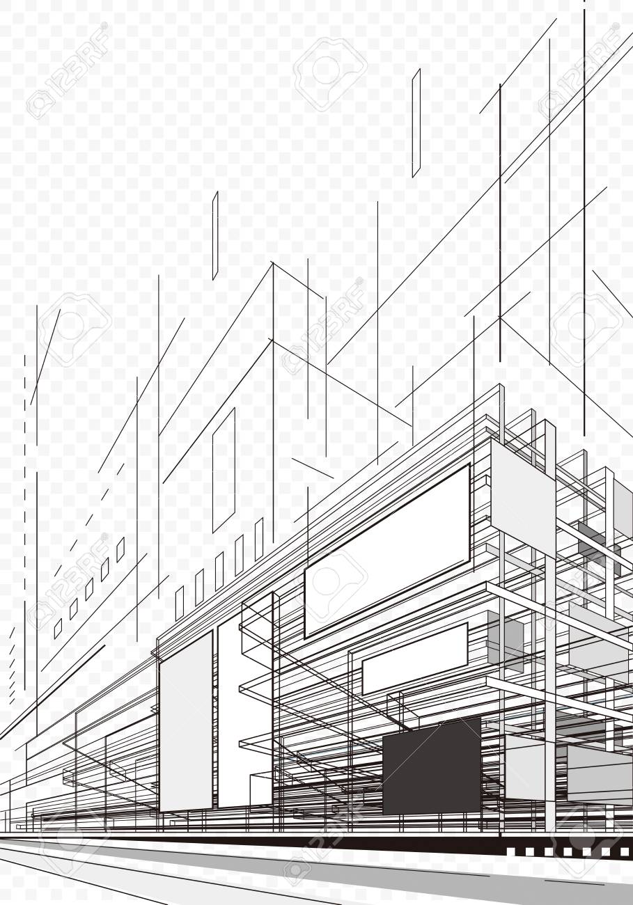 Architecture Graphique Abstraite De L Arriere Plan Du Batiment Clip Art Libres De Droits Vecteurs Et Illustration Image
