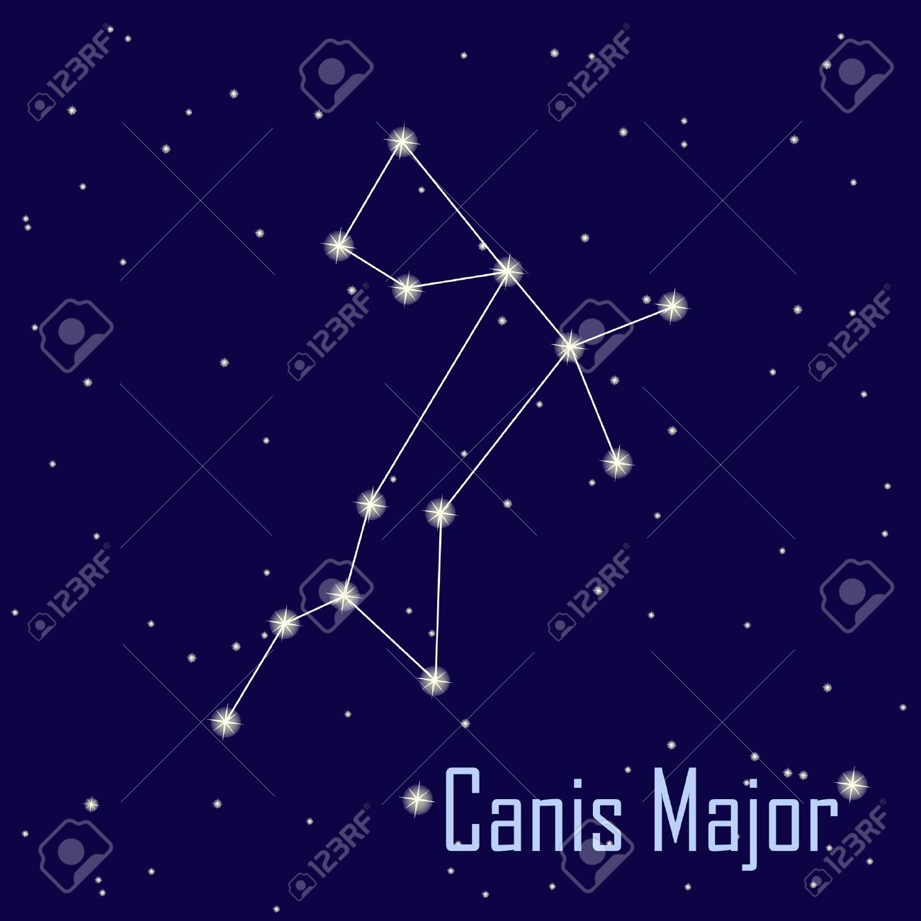 夜空に星座大犬座星 ベクトル イラストのイラスト素材 ベクタ Image