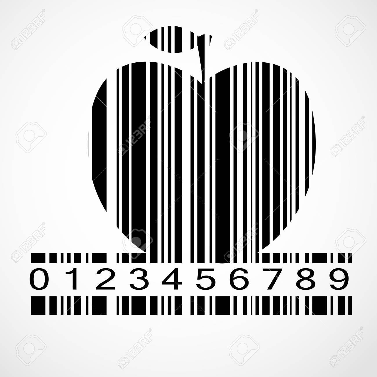 black barcode apple image vector illustration eps10 royalty free