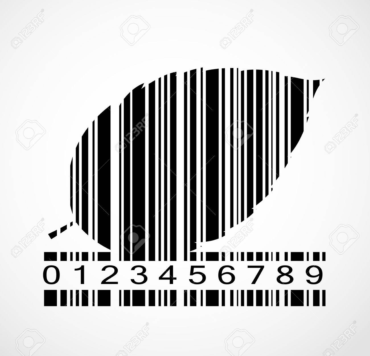 barcode autumn leaf image vector illustration eps10 royalty free
