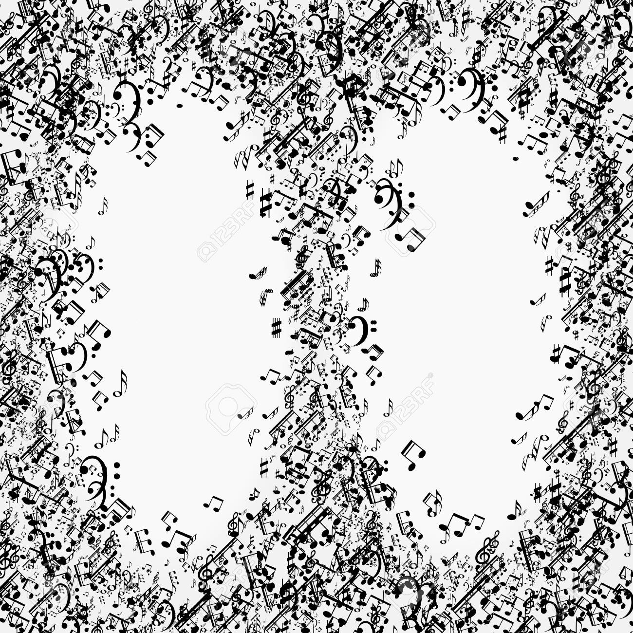 人の作品なし 5 ラインのクロック表記上の音符のセットのイラスト素材 ベクタ Image