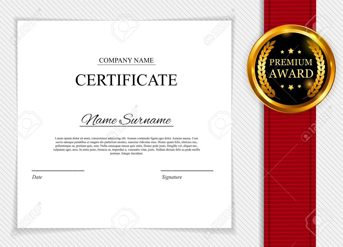 stock illustration blank award certificate template