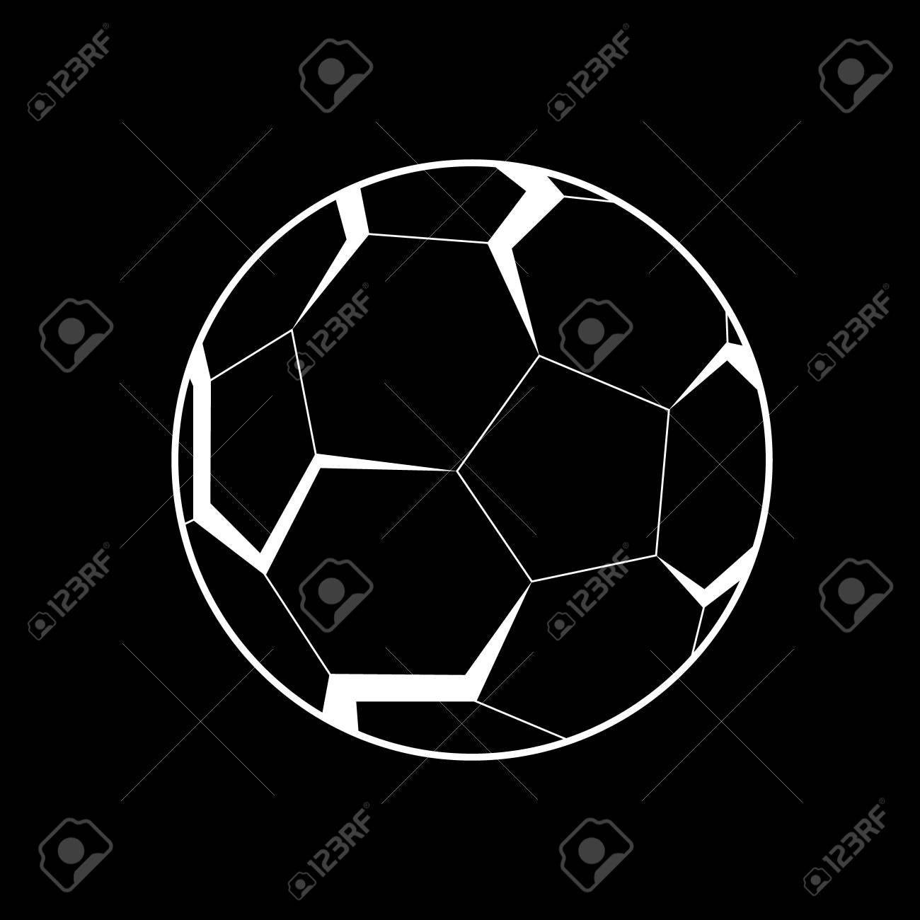 3D Logo Of Football (soccer) Ball. Black Background. White Lines. Royalty  Free SVG, Cliparts, Vectors, and Stock Illustration. Image 88371090., image size:1300x1300