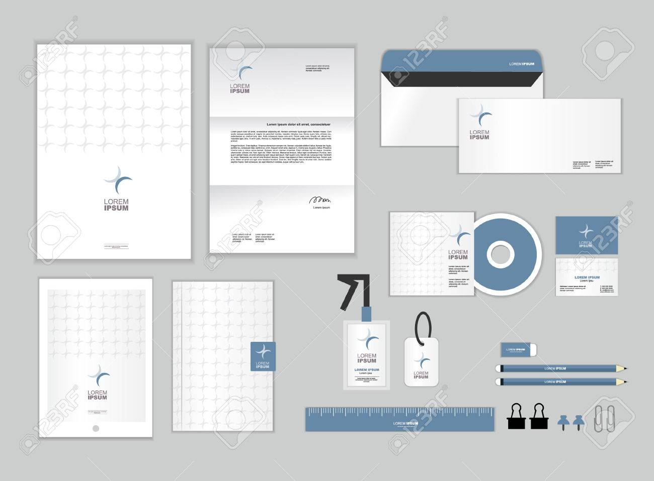 corporate identity template includes cd cover business card