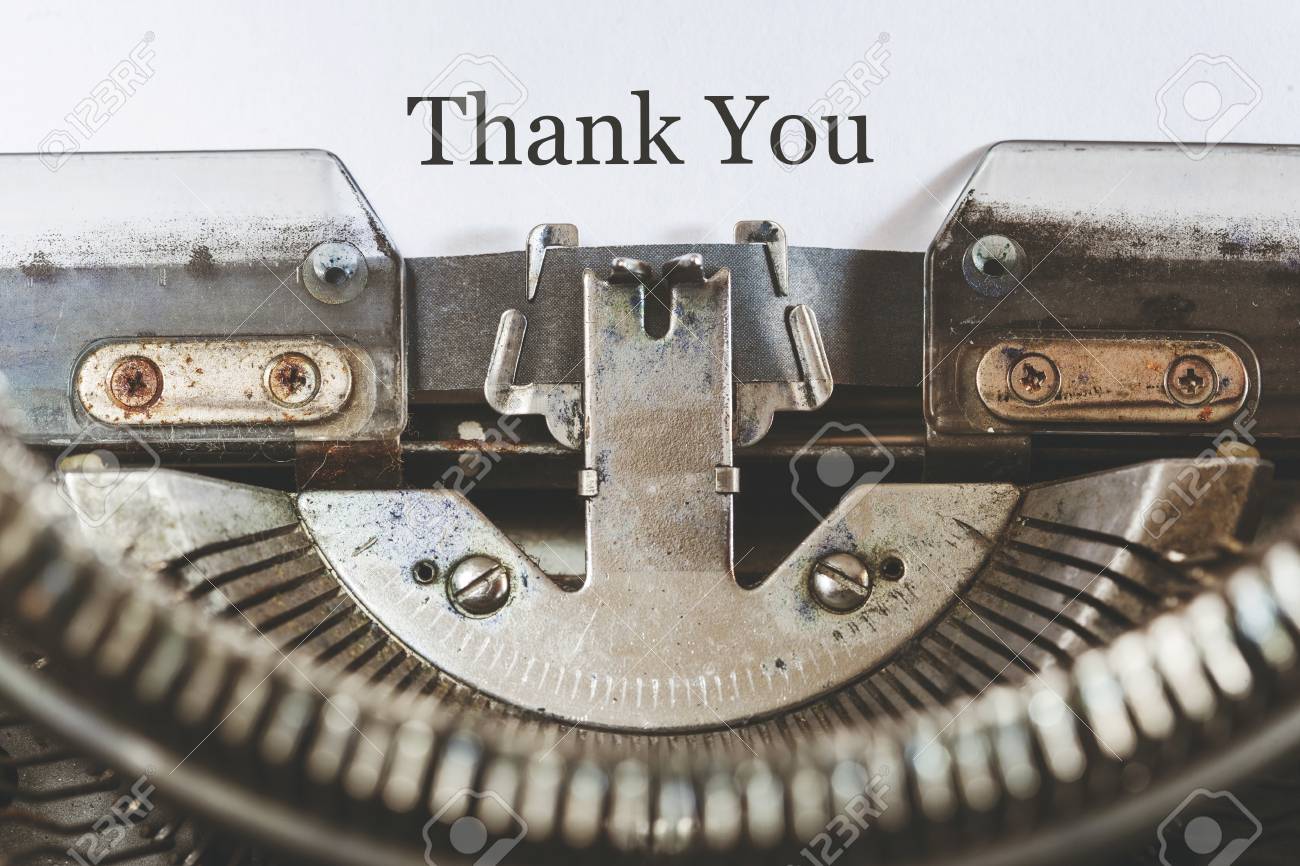 Thank You Message Written On A Vintage Typewriter Stock Photo, Picture and  Royalty Free Image. Image 64193785.