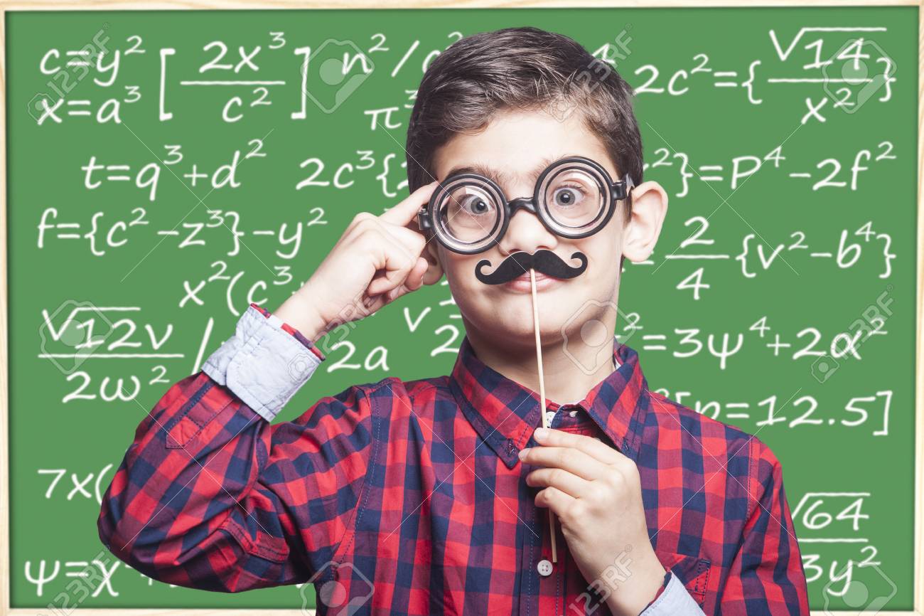 Funny Math Genius Kid. Education Concept Stock Photo, Picture And ...