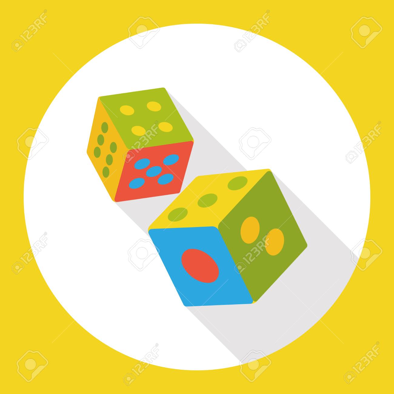 サイコロ ゲーム フラット アイコン のイラスト素材 ベクタ Image