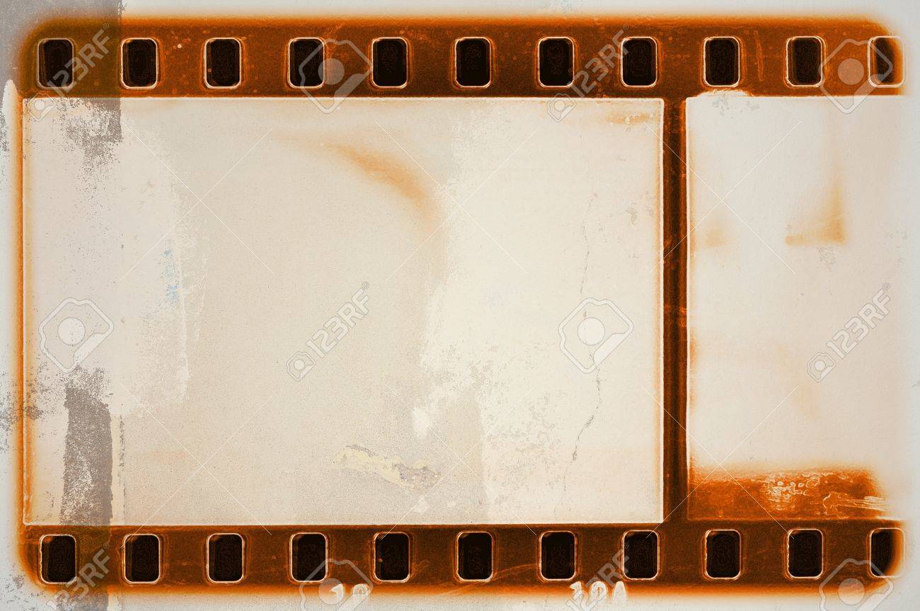 Vintage Orange Film Strip Frame. Stock Photo, Picture and