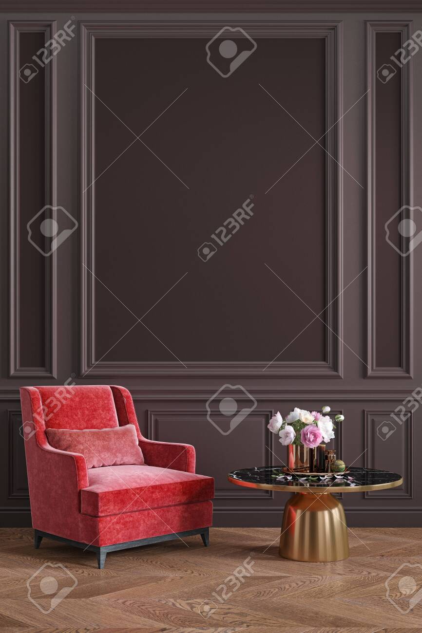 coral armchair
