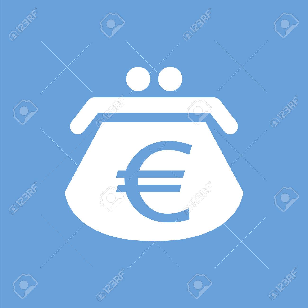 Euro Bourse Icone Blanche Clip Art Libres De Droits Vecteurs Et Illustration Image