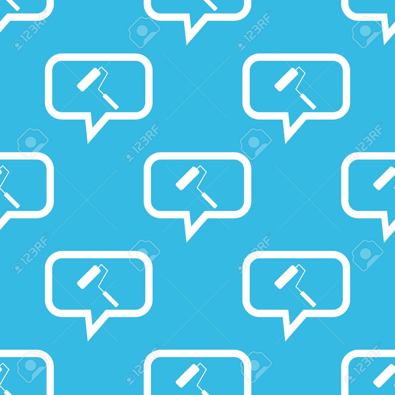 Image Of Paint Roller In Chat Bubble Repeated On Blue Background Royalty Free Cliparts Vectors And Stock Illustration Image