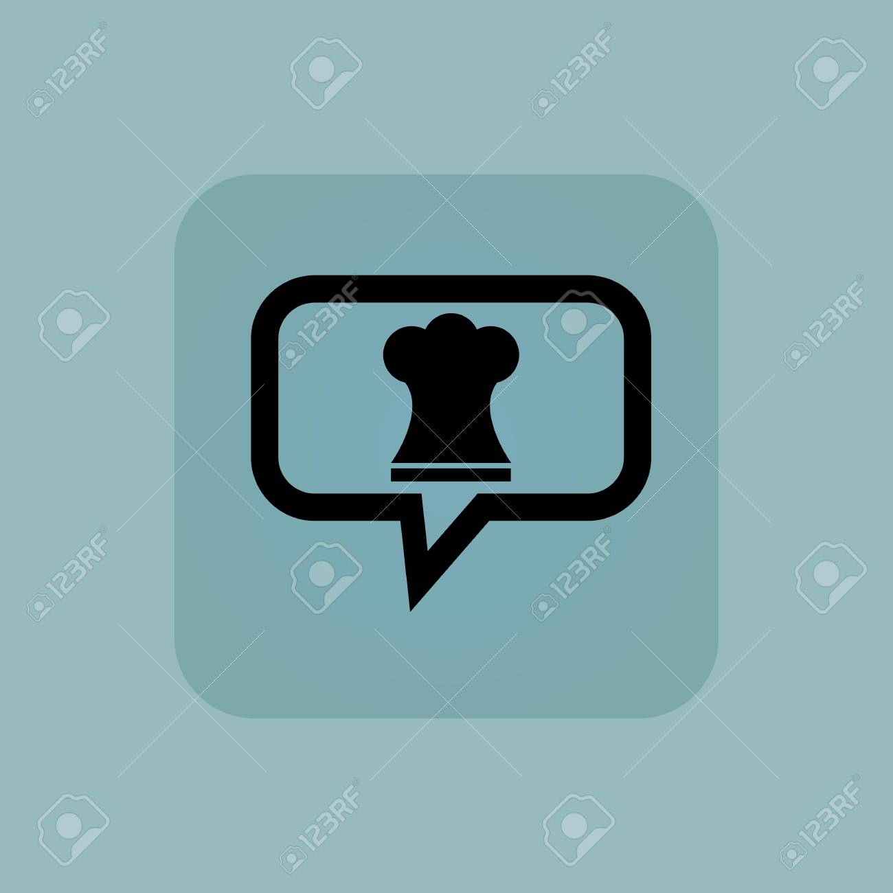 Toque Dans Le Chat Bulle Sur La Place Sur Fond Bleu Pale Clip Art Libres De Droits Vecteurs Et Illustration Image