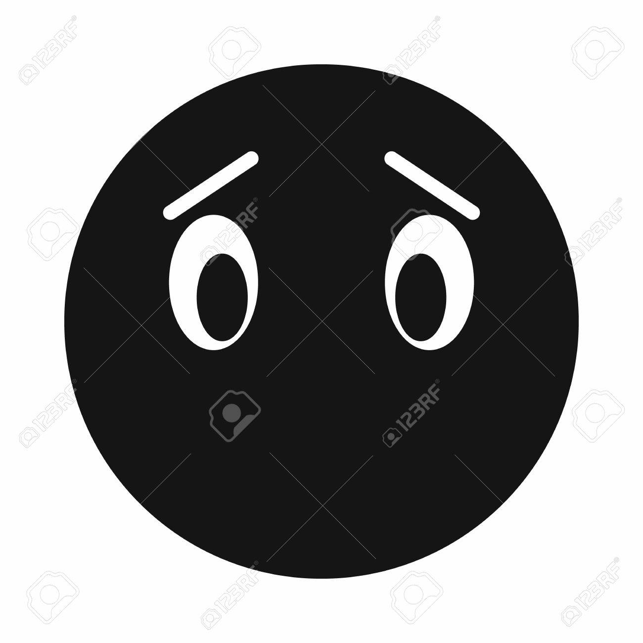 シンプルなスタイルの白い背景で隔離の口アイコンなしの絵文字 のイラスト素材 ベクタ Image
