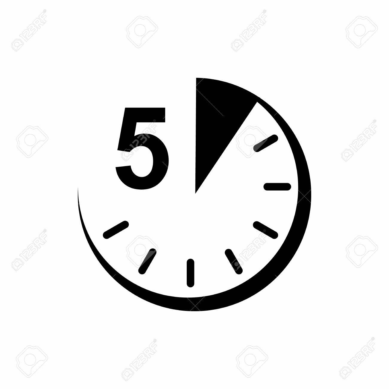 5 minutes icon in simple style isolated on white background