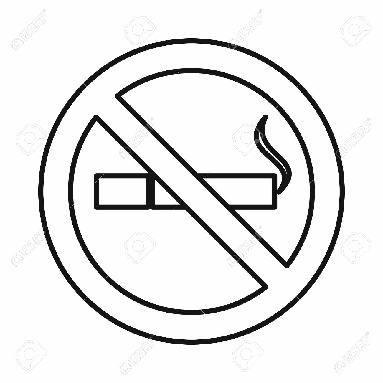 no smoking sign icon in outline style isolated on white background stock vector 58856255