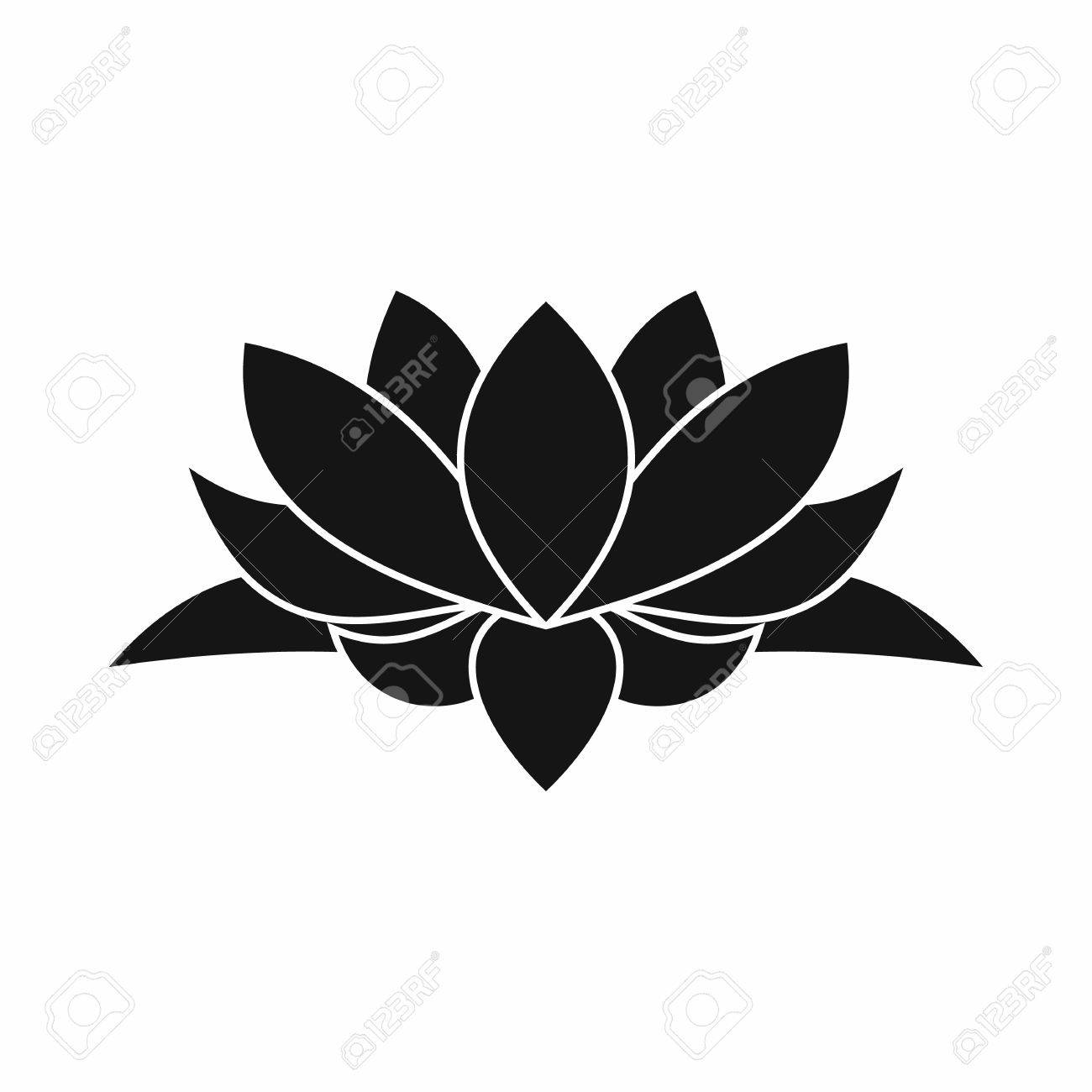 Lotus flower icon in simple style isolated on white background - 59137737 Lotus flower icon in simple style isolated on white background - 59137737