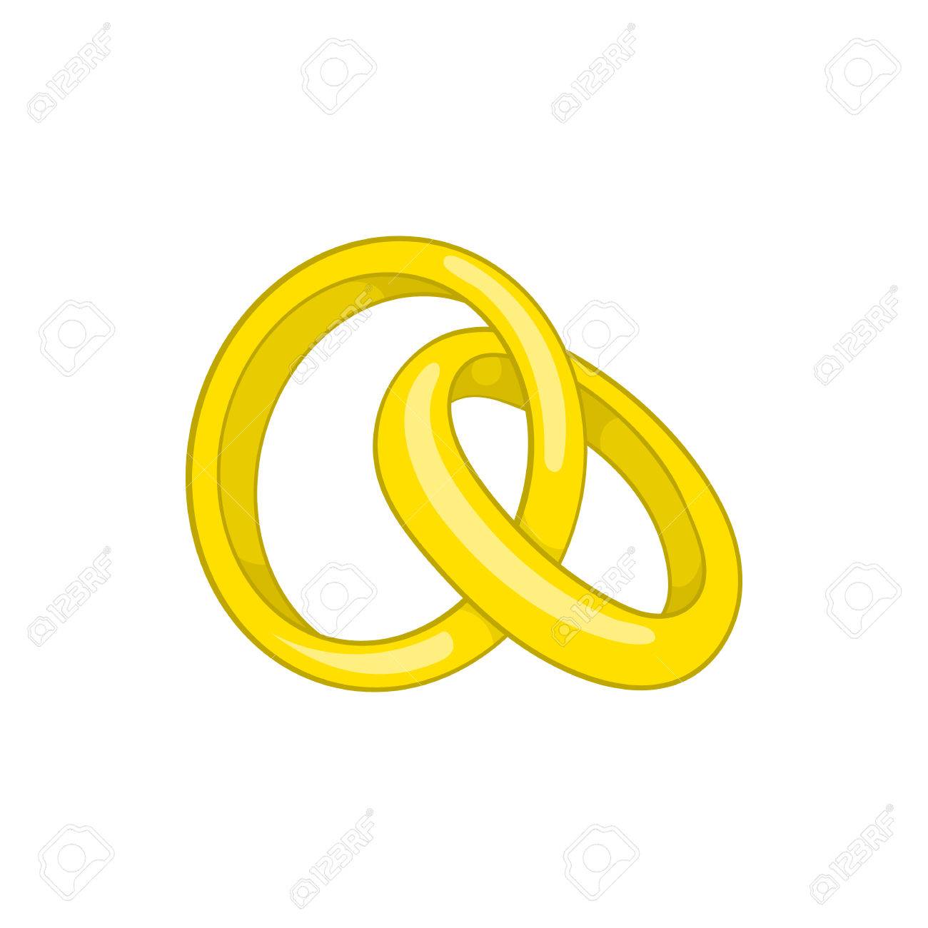 Compromiso Icono De Anillos En Estilo De Dibujos Animados Aislado