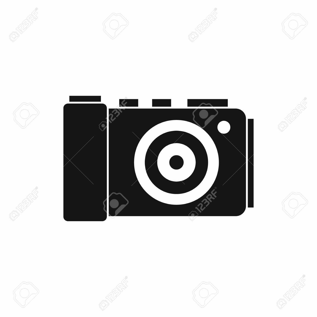 シンプルなスタイルの白い背景で隔離の写真カメラ アイコン シンボルを撮影 のイラスト素材 ベクタ Image