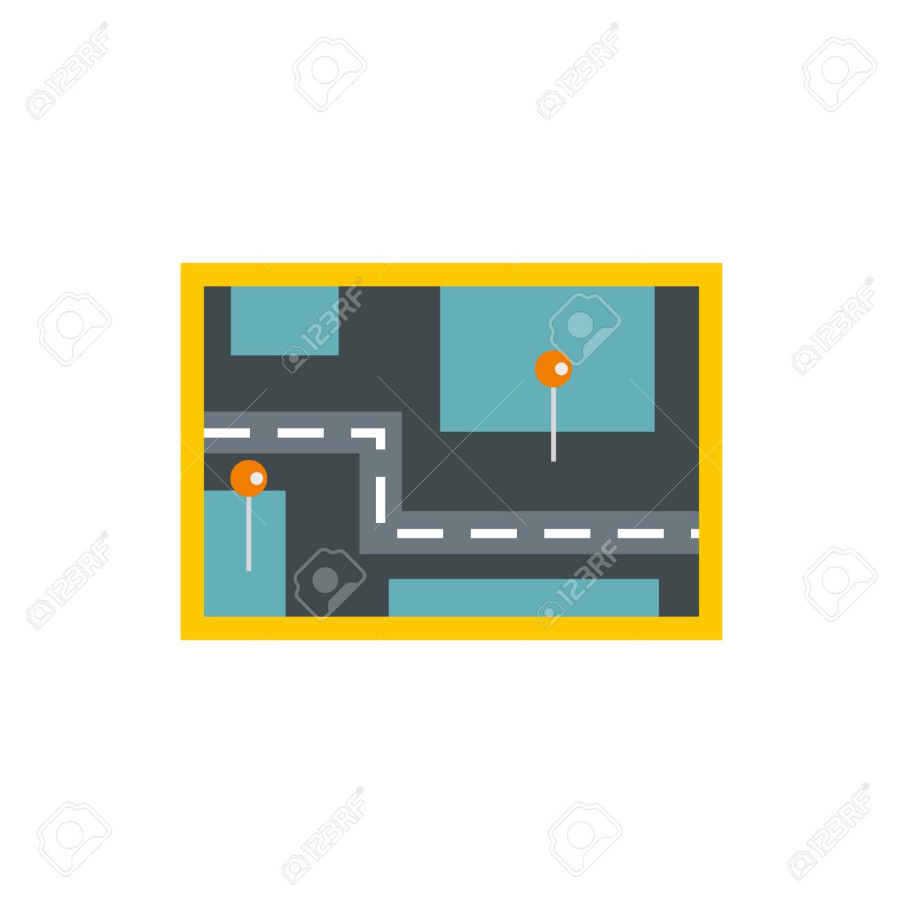 road map icon in flat style isolated on white background navigation