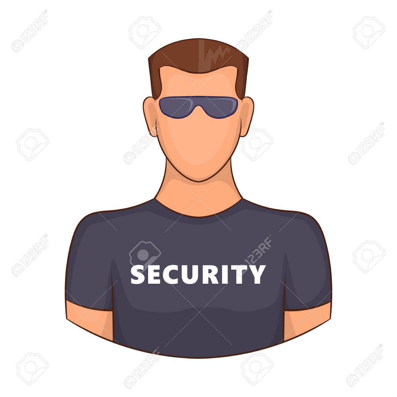 Security Guard Male Icon In Cartoon Style Isolated On White Background Royalty Free Cliparts Vectors And Stock Illustration Image 61509143